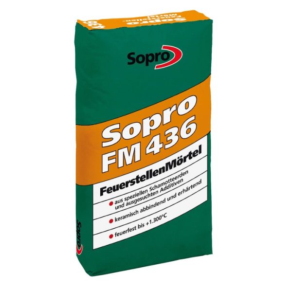 Tűzálló habarcs (Sopro FM 436, 25 kg / zsák)